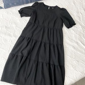 ASOS New Look black dress with puff sleeves